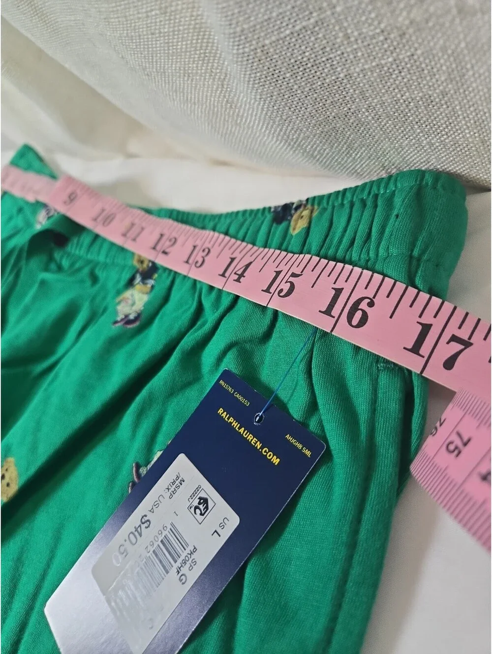 Polo Ralph Lauren Men's Green Polo Bear Graphic Jersey Sleep Shorts Large